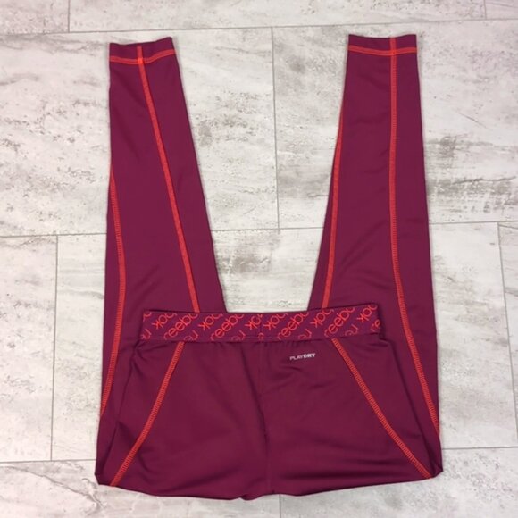 3/$20 Reebok Athletic Leggings Compression Workout Logo Contoured Gym Sporty - Picture 6 of 11